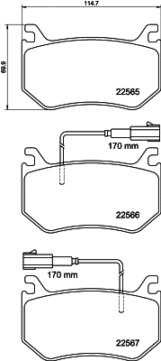 Diskinių stabdžių trinkelių rinkinys HELLA PAGID 8DB 355 039-031