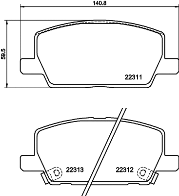 Diskinių stabdžių trinkelių rinkinys HELLA PAGID 8DB 355 040-001