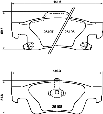 Diskinių stabdžių trinkelių rinkinys HELLA PAGID 8DB 355 040-031