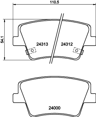 Diskinių stabdžių trinkelių rinkinys HELLA PAGID 8DB 355 040-041