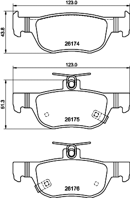 Diskinių stabdžių trinkelių rinkinys HELLA PAGID 8DB 355 040-101