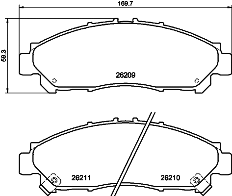 Diskinių stabdžių trinkelių rinkinys HELLA PAGID 8DB 355 040-431