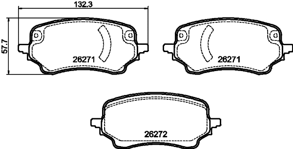 Diskinių stabdžių trinkelių rinkinys HELLA PAGID 8DB 355 040-991