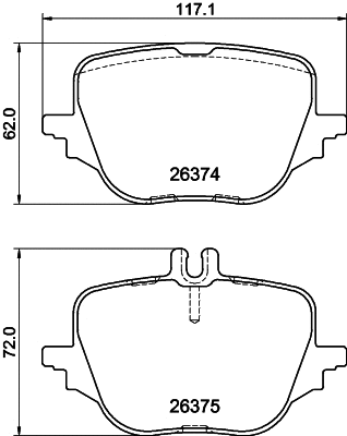 Diskinių stabdžių trinkelių rinkinys HELLA PAGID 8DB 355 041-021
