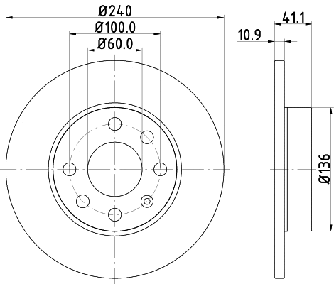 Stabdžių diskas HELLA PAGID 8DD 355 108-311