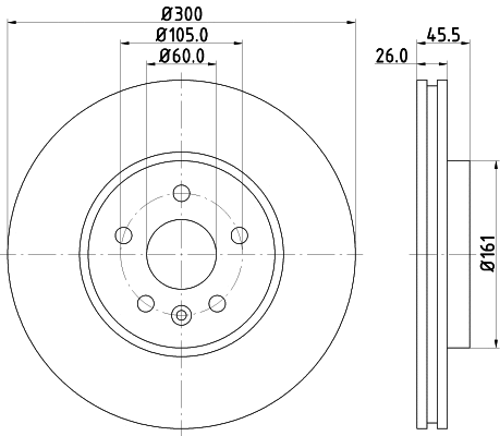 Stabdžių diskas HELLA PAGID 8DD 355 118-391