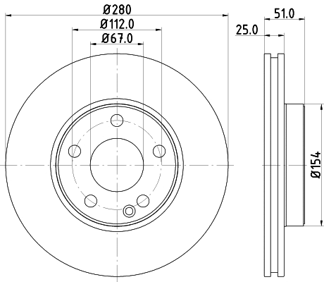 Stabdžių diskas HELLA PAGID 8DD 355 119-601