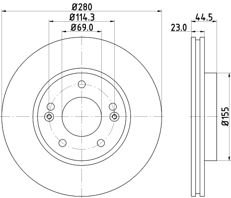 Stabdžių diskas HELLA PAGID 8DD 355 131-361