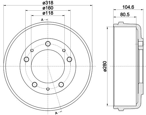 Stabdžių būgnas HELLA PAGID 8DT 355 300-451
