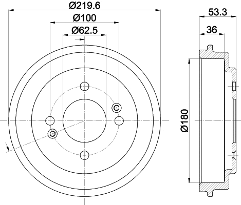 Stabdžių būgnas HELLA PAGID 8DT 355 303-061