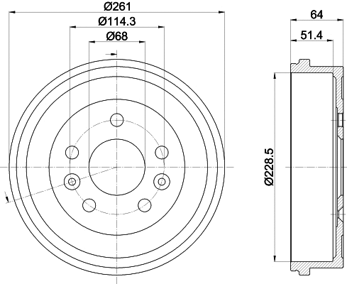Stabdžių būgnas HELLA PAGID 8DT 355 303-151