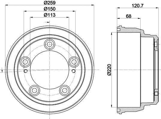 Stabdžių būgnas HELLA PAGID 8DT 355 303-221