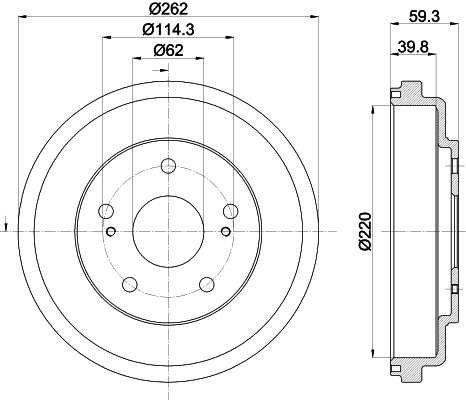 Stabdžių būgnas HELLA PAGID 8DT 355 303-241
