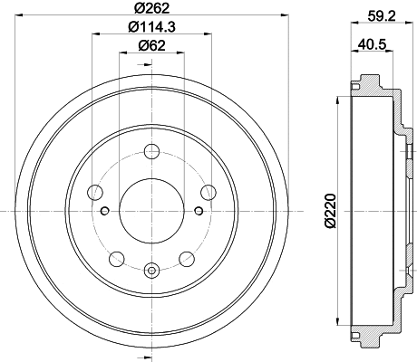 Stabdžių būgnas HELLA PAGID 8DT 355 303-391
