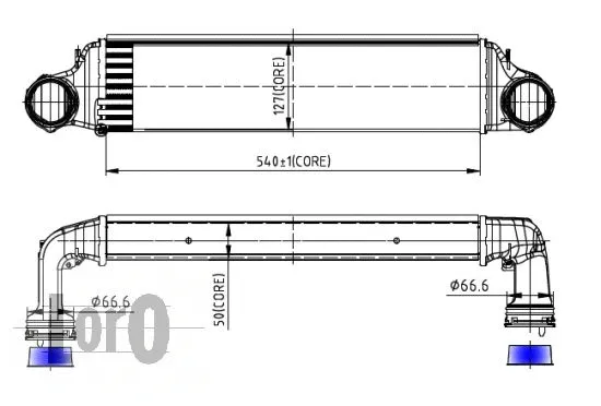 Kompresoriaus tarpinio suslėgto oro aušintuvas ABAKUS 004-018-0001