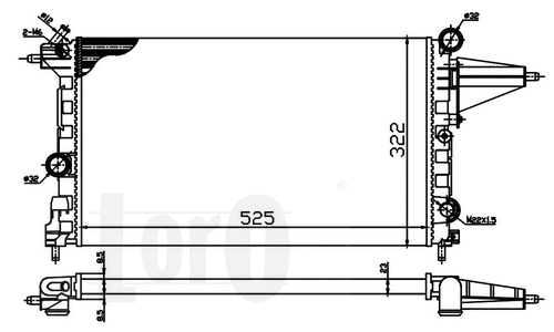 Variklio aušinimo radiatorius ABAKUS 037-017-0033