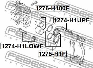 Stabdžių apkabos kreipiantysis varžtas FEBEST 1274-H1LOWF