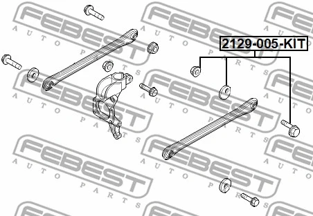 Išvirtimo reguliavimo varžtas FEBEST 2129-005-KIT