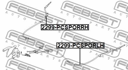 Stovėjimo stabdžio trosas FEBEST 2299-PCSPORLH