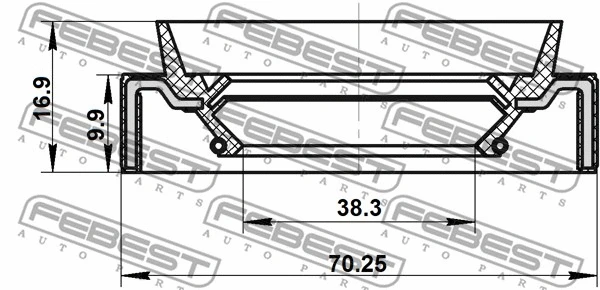 Mechaninės transmisijos veleno sandariklis FEBEST 95JAS-40701017L