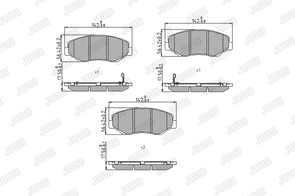 Diskinių stabdžių trinkelių rinkinys JURID 572504J