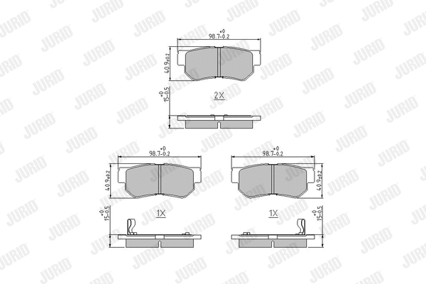 Diskinių stabdžių trinkelių rinkinys JURID 572557J