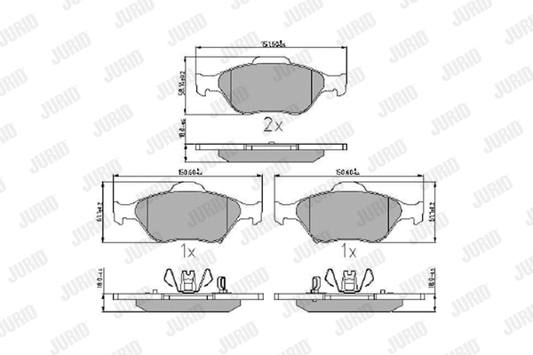 Diskinių stabdžių trinkelių rinkinys JURID 572576J