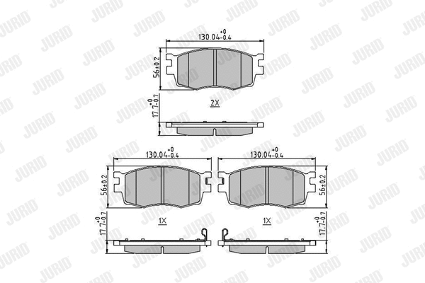 Diskinių stabdžių trinkelių rinkinys JURID 572593J