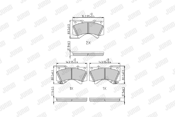 Diskinių stabdžių trinkelių rinkinys JURID 572599J
