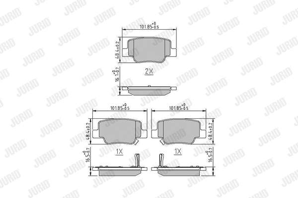 Diskinių stabdžių trinkelių rinkinys JURID 572623J
