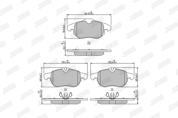 Diskinių stabdžių trinkelių rinkinys JURID 573089J