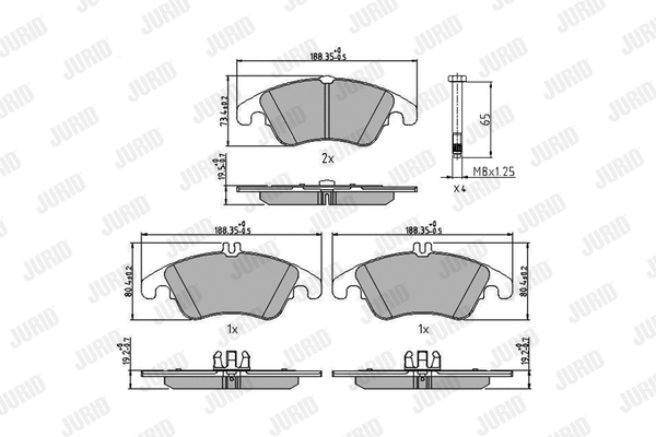 Diskinių stabdžių trinkelių rinkinys JURID 573291J