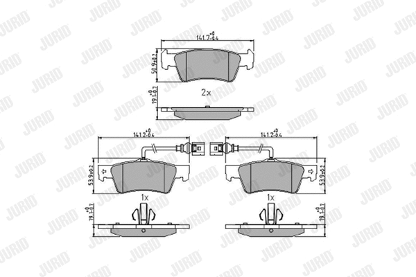 Diskinių stabdžių trinkelių rinkinys JURID 573301J