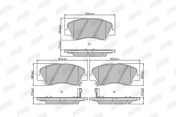 Diskinių stabdžių trinkelių rinkinys JURID 573368J