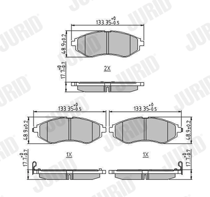 Diskinių stabdžių trinkelių rinkinys JURID 573371J