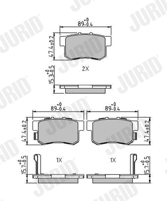 Diskinių stabdžių trinkelių rinkinys JURID 573375J