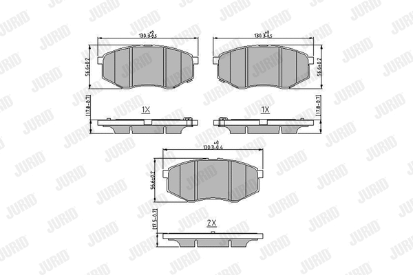 Diskinių stabdžių trinkelių rinkinys JURID 573454J