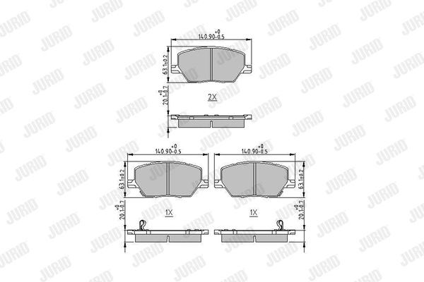 Diskinių stabdžių trinkelių rinkinys JURID 573610J