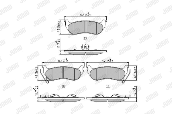 Diskinių stabdžių trinkelių rinkinys JURID 573683J