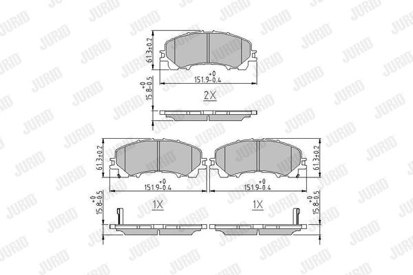 Diskinių stabdžių trinkelių rinkinys JURID 573789J