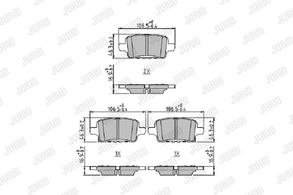Diskinių stabdžių trinkelių rinkinys JURID 573897J