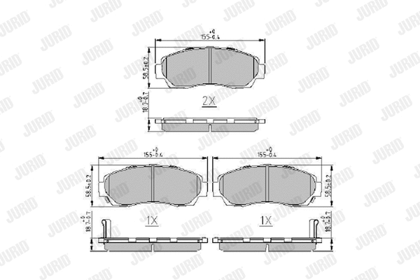 Diskinių stabdžių trinkelių rinkinys JURID 573913J