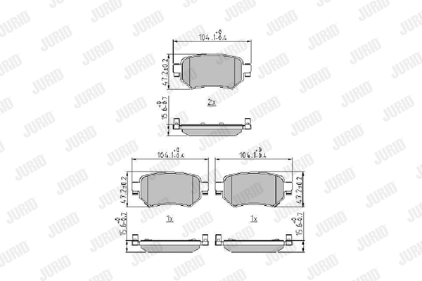 Diskinių stabdžių trinkelių rinkinys JURID 573917J
