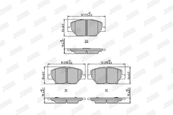Diskinių stabdžių trinkelių rinkinys JURID 573920J