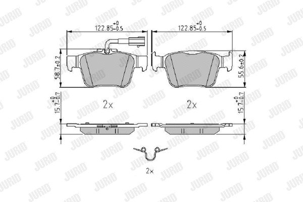 Diskinių stabdžių trinkelių rinkinys JURID 573978J