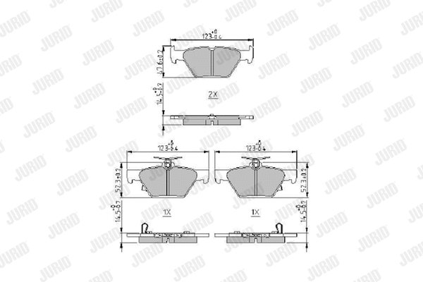 Diskinių stabdžių trinkelių rinkinys JURID 573980J