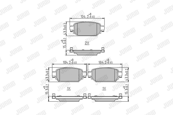Diskinių stabdžių trinkelių rinkinys JURID 573983J