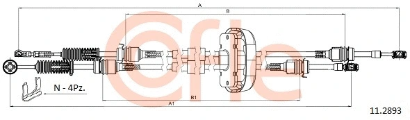 Neautomatinės transmisijo trosas COFLE 11.2893