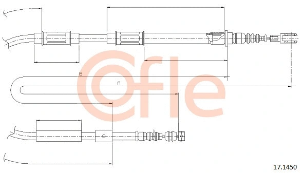 Stovėjimo stabdžio trosas COFLE 17.1450