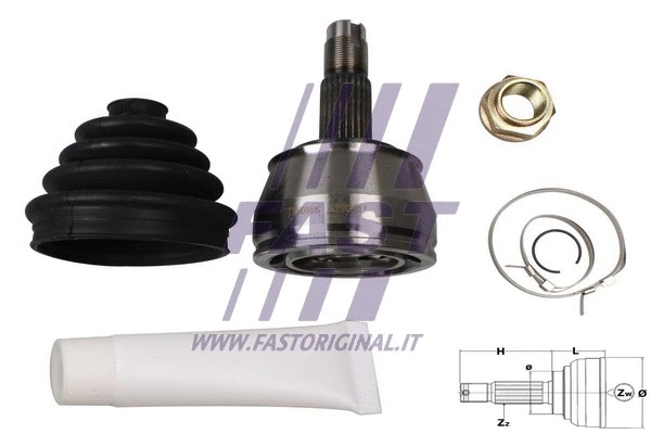 Lankstusis šarnyras (granata) FAST FT25086K